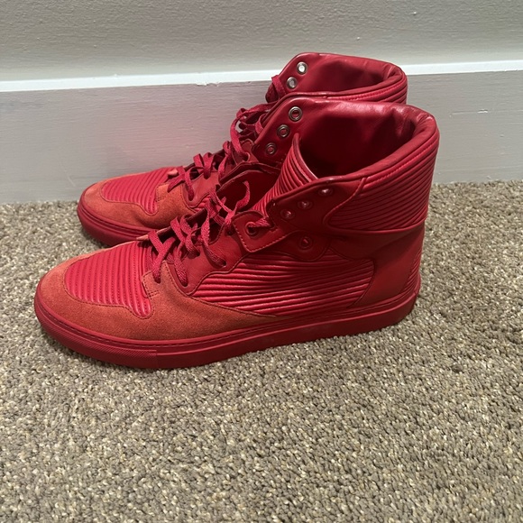 Red Balenciaga Pleated Sneakers - Picture 3 of 5